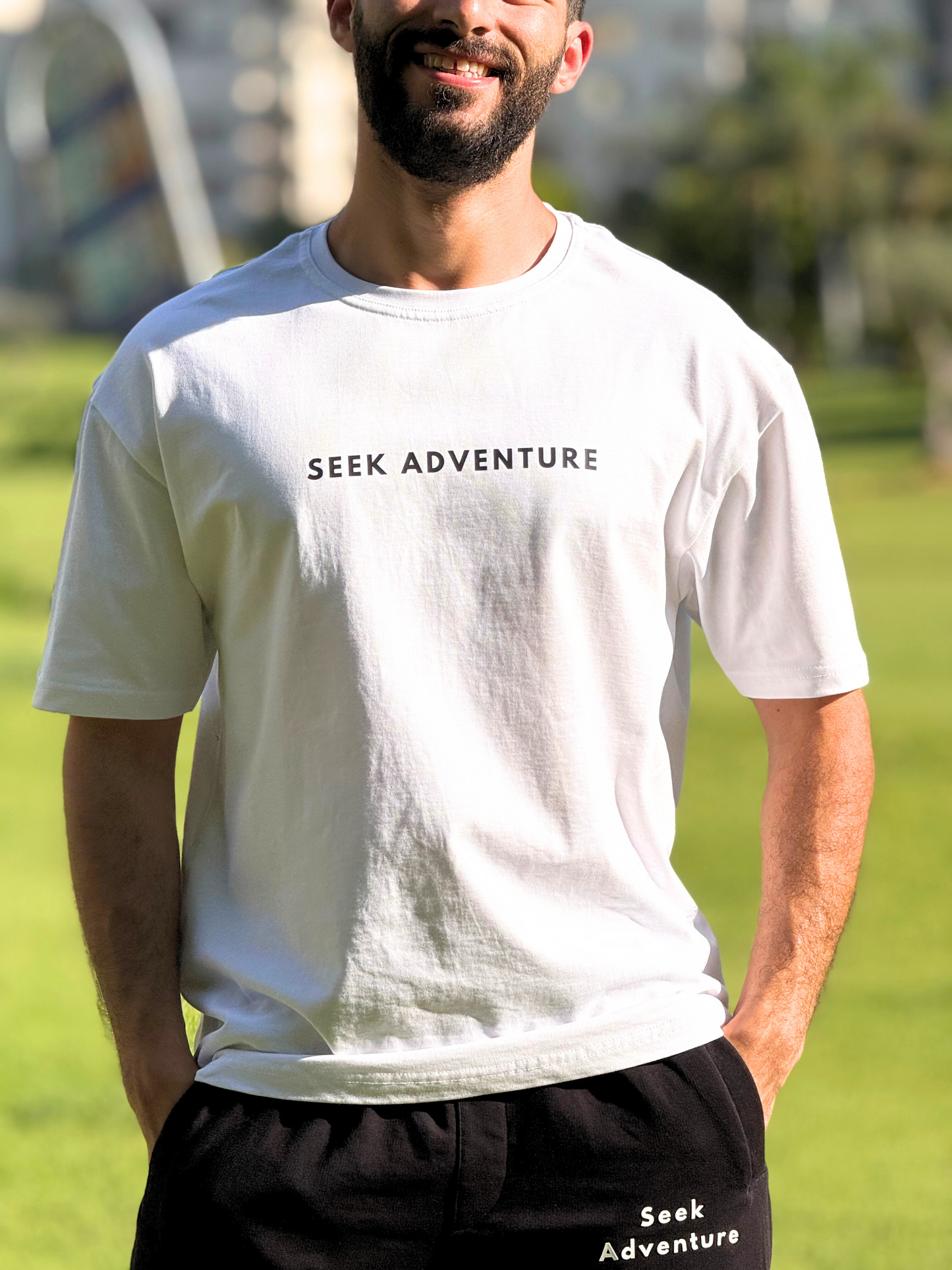 Seek Adventure Tee - Oversized White