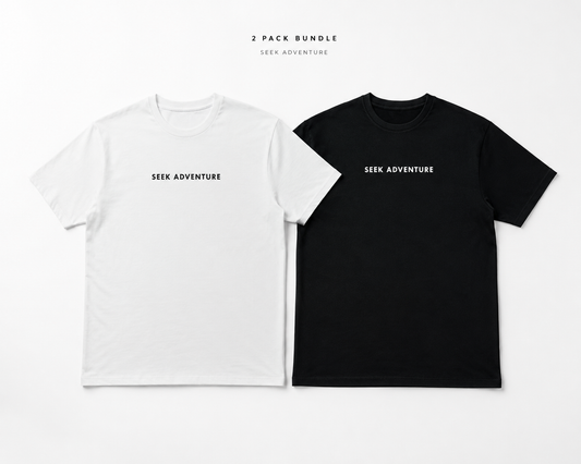 Seek Travel Basics – 2-Pack Oversized Shirts (Black & White)