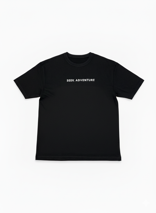 Seek Adventure Tee – Oversized Black