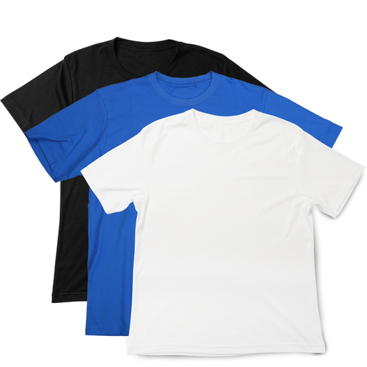Seek Travel Basics – 3-Pack Oversized Shirts (Black, White, Blue)
